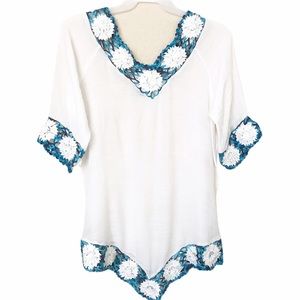🌴Paradise USA | White Crochet Tunic Cover-Up